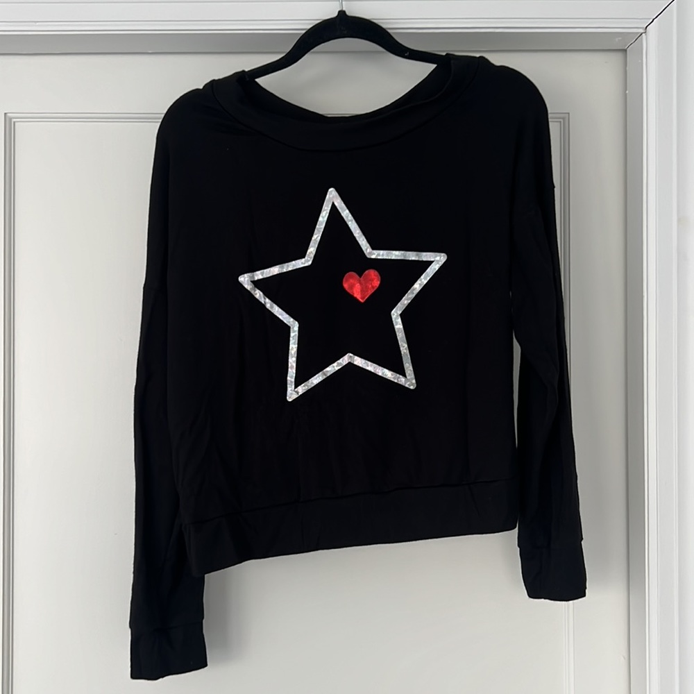 Terez Heart in a Star Sweatshirt Medium